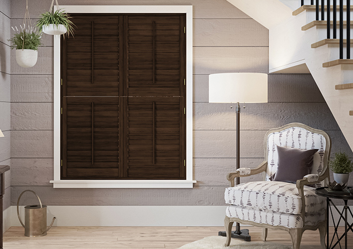 Kensington, Antique Walnut - Tier on Tier Plantation Shutter - Image 6